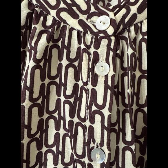 ZARA Brown Chain Geo Print Casual Popover Midi Dress Womens Sz M Laganlo… - Picture 5 of 6